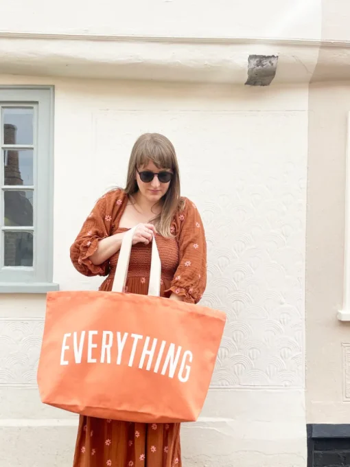 Alphabet Bags | Everything Tote Bags | Peach