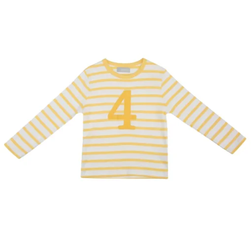 Bob & Blossom Number T-Shirts | Buttercup & White Striped