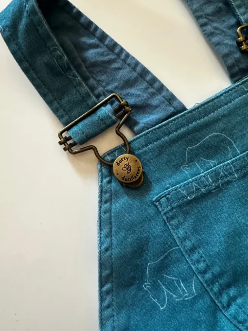 Dotty Dungarees | Nordic Bear Print Dungarees | Blue