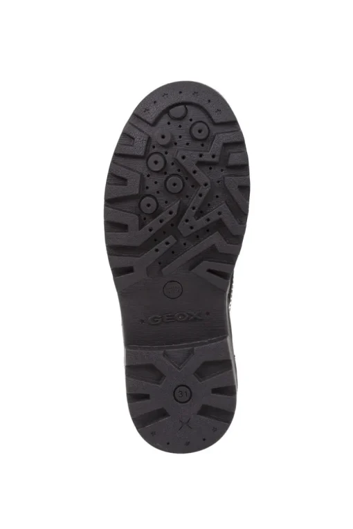 Geox School Shoes | Casey Brogue Lace-Up | Patent Black