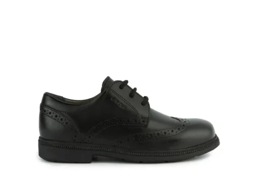 Geox School Shoes | Federico Brogue Lace Up | Black