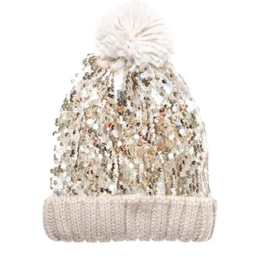 Rockahula Kids Bobble Hat | Gold Shimmer Sequin