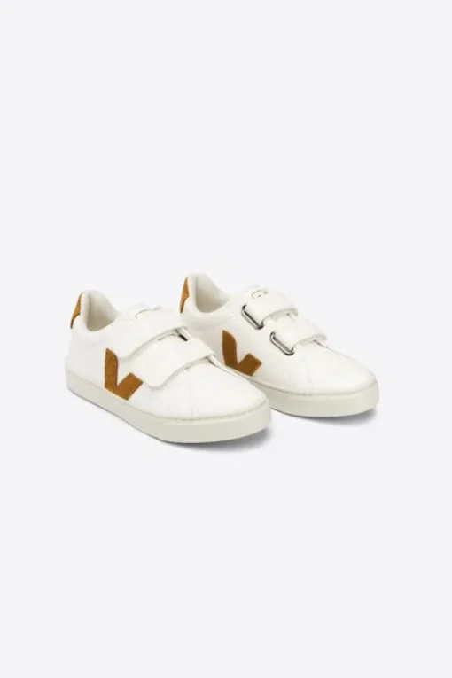 Veja Kids Trainers | Esplar Velcro | White & Camel